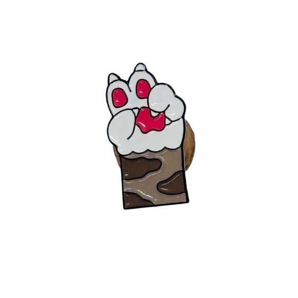 š¤©Plam for Win Enamel Pin Cat Paw Shape Alloy Enamel Pin Brooch In Camo Sleeve𤩠- Picture 4 of 6